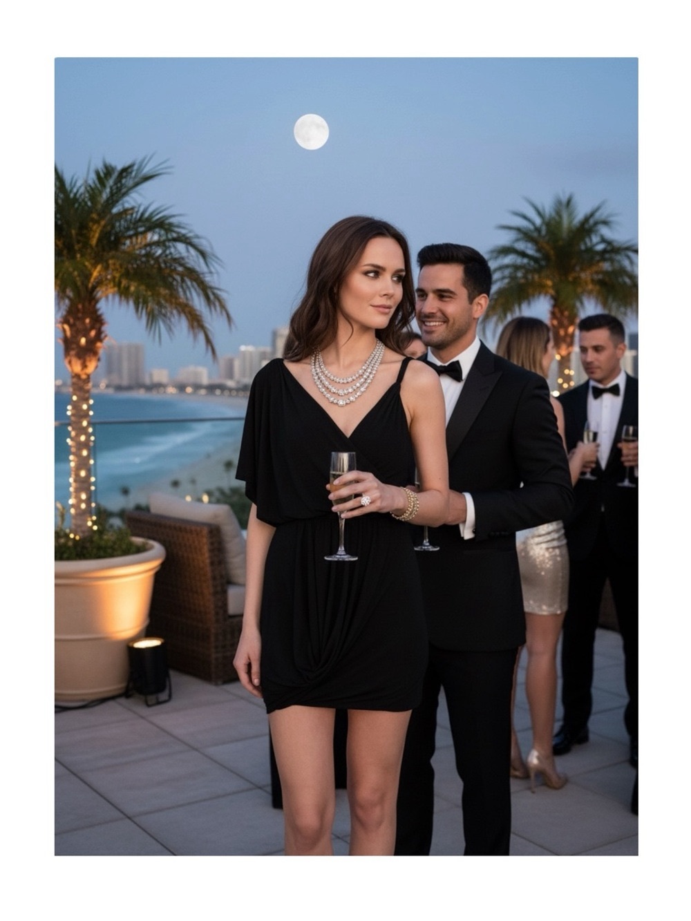 new T-Bags [MISA] ♛ Asymmetrical Draped Bubble Cocktail Mini LBD Dress ♛ Black - Picture 2 of 16